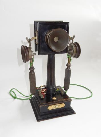 Téléphone ancien - Wich - modèle micro fixe de couleur noire