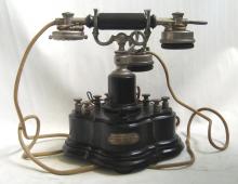 Téléphone ancien - Dunych-Leclert de couleur noire - Modèle combiné horizontal